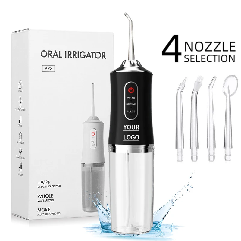 Cordless Dental Teeth Irrigator Portable Water Flosser Rechargeable Ipx7 Waterproof Oral Irrigator with 220 ml