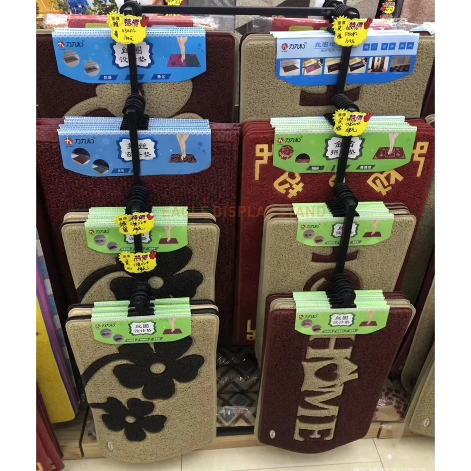 Retail rug display metal rack carpet display stand for hanging carpet