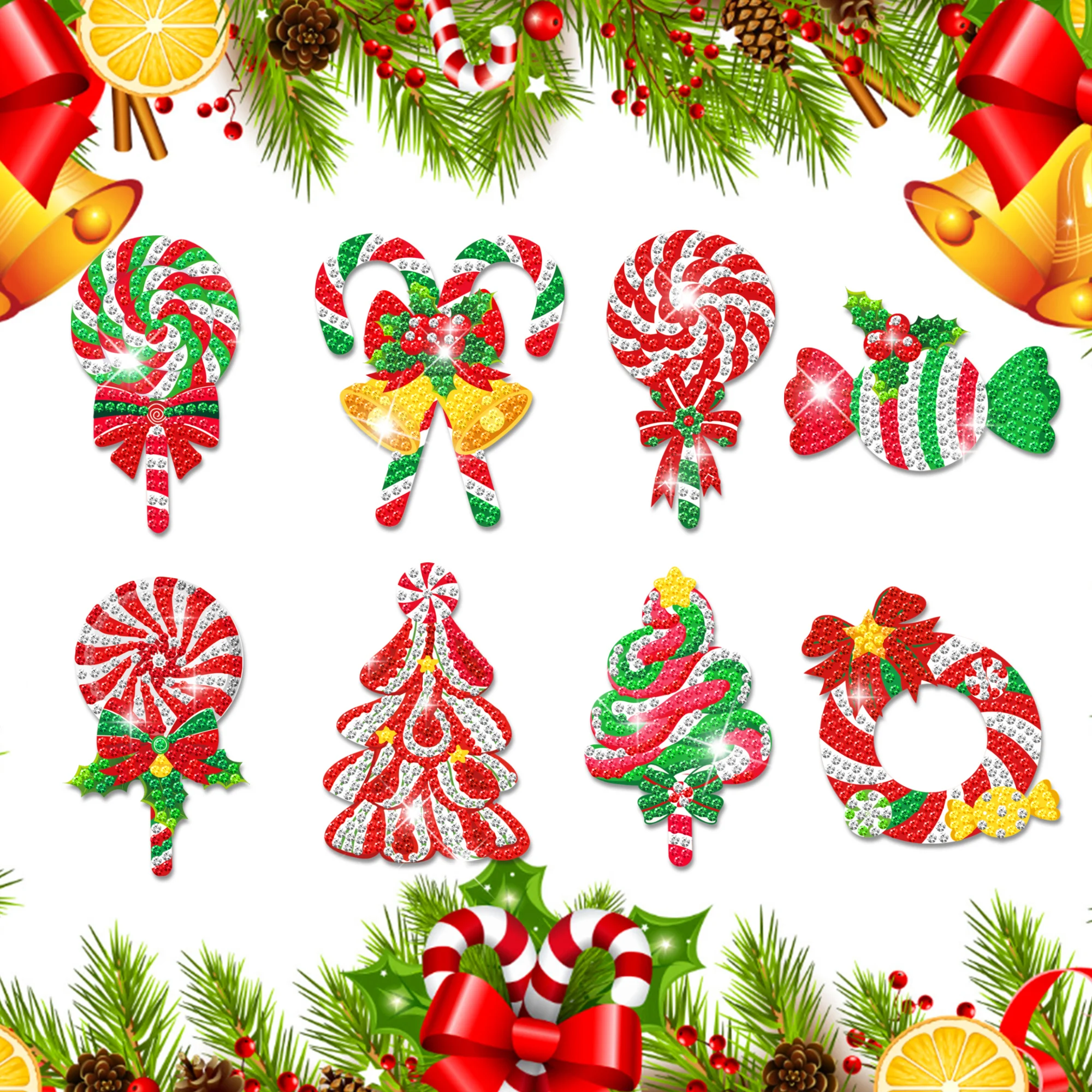 TB004 Christmas Candy Garden Diamonds Art Gem Art Crafts Creative Diamond Painting DIY Diamond Stickers for Kids Christmas Party