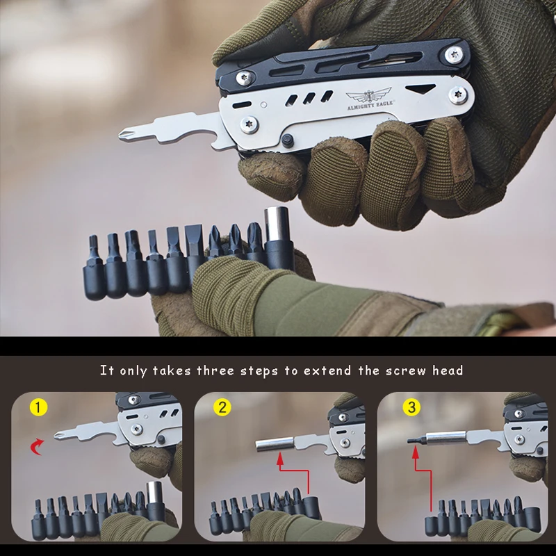 Multi Tool Pocket Knife Camping Accessories Survival Gear Scissors Screwdriver Folding Pliers