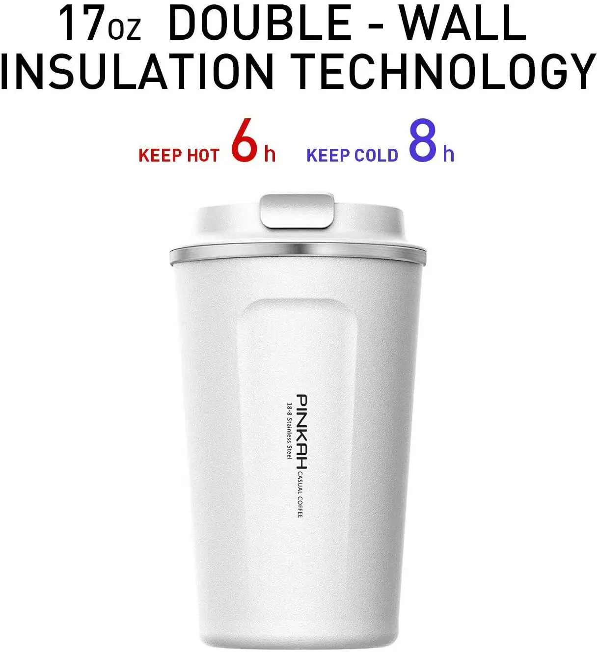 PINKAH Private Label 510ML 17OZ Powder Coated Double Wall Vacuum Insulated stainless steel coffee cup