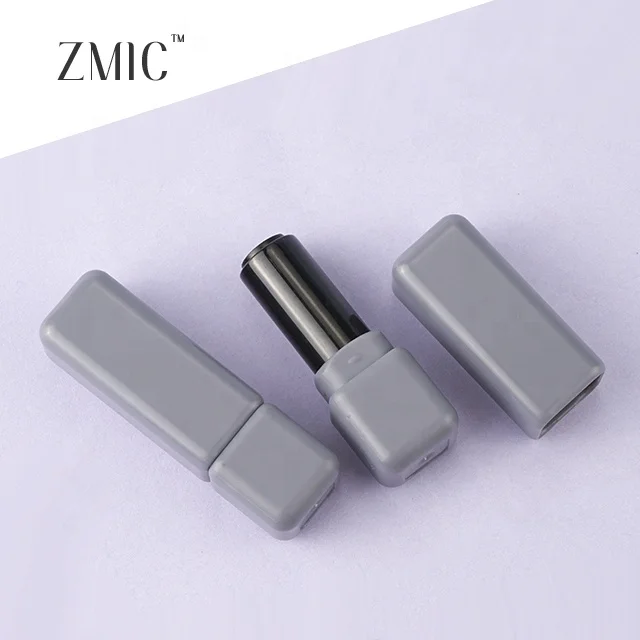 luxury cosmetic empty lipstick tube refillable lipstick tube square gray luxury lip balm plastic tube custom lipstick