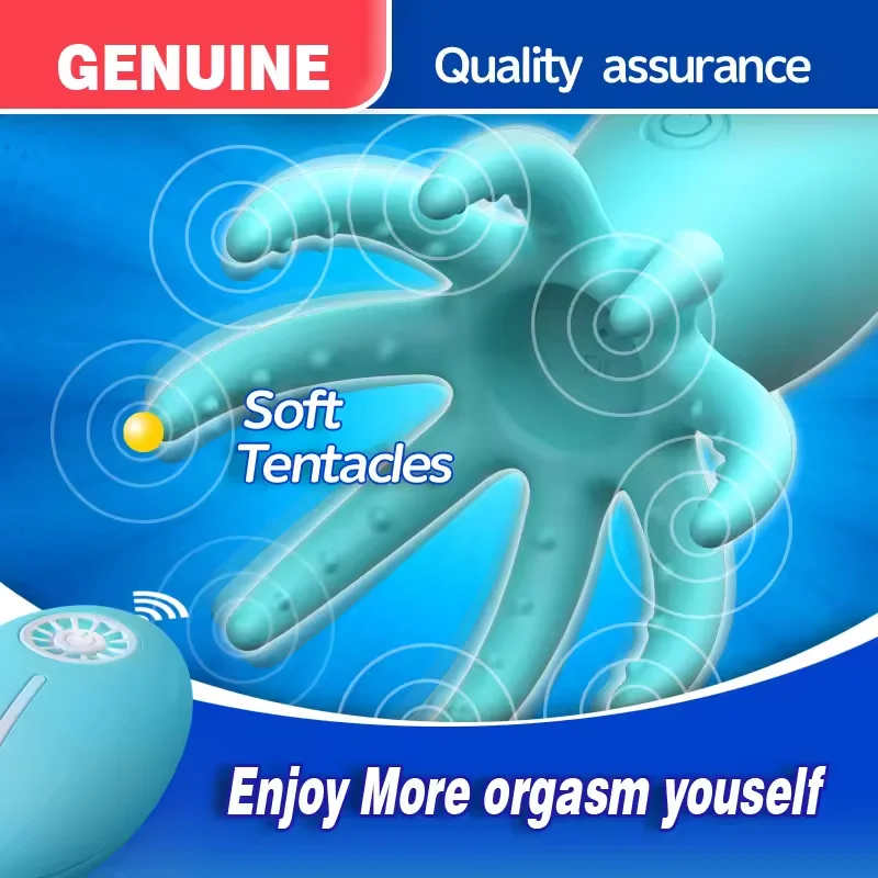 Remote Control Octopus Dildo Vibrator 10 Modes Vibration Anal Plug Clitoral Nipple Massager Vibrating Love Egg Sex Toy For Women