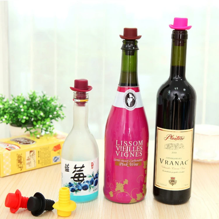 OEM&ODM BPA Free Creative Cowboy Hat Shape Leakproof Reusable Food Grade Silicone Wine Bottle Stopper