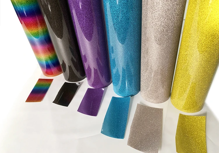 Angelacrox wholesale Multicolour vinil textil camiset reflective glitter heat transfer vinyl for textiles