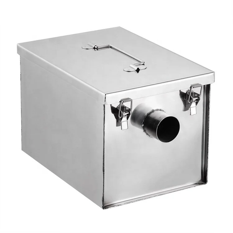 Portable Restaurant Grease Trap 5GPM Commercial Household Stainless Steel Water and Oil Separator