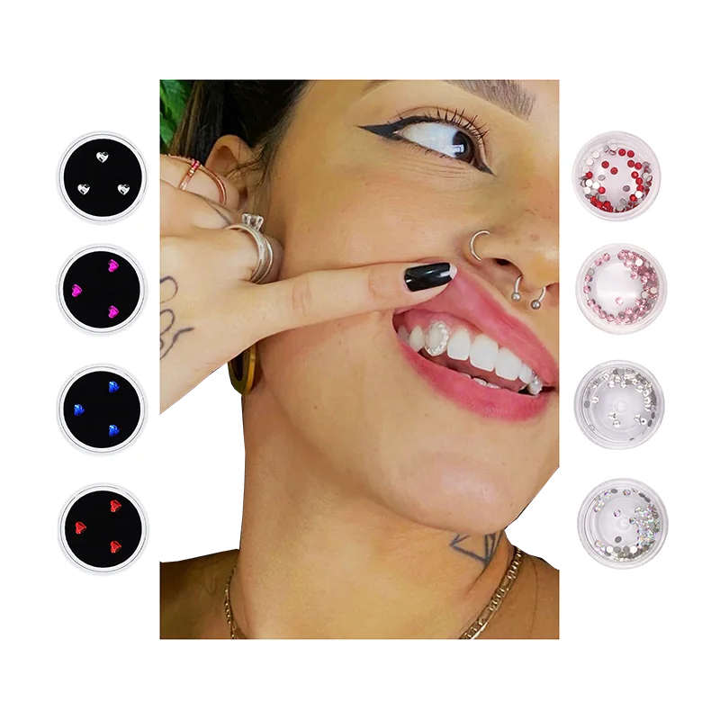 Customizable   tooth gems kit LOGO & swarovskit crystals tooth gem Diamond Teeth Shining Tooth Gems