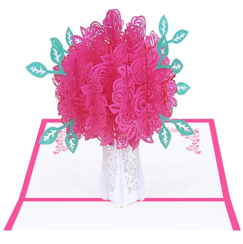 Пятно 3D розово-красное кленовое дерево фиолетовая лаванда красивый сюжет для матери День Святого Валентина подарок для женщин ручные рождественские открытки 15*15 см