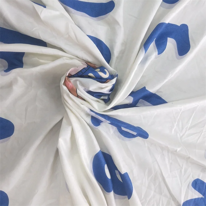 changxing 100 polyester medium weight microfiber brush bed sheet stock lot fabric bedsheet material disperse printed fabric