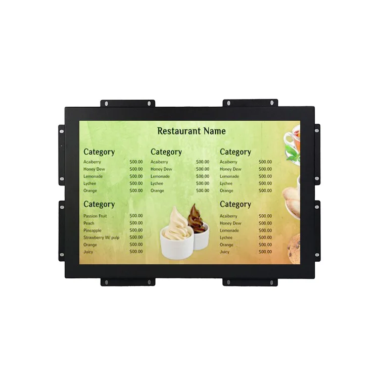 Широкий плоский экран металлический корпус 19 дюймов ЖК-емкостный сенсорный рекламный монитор