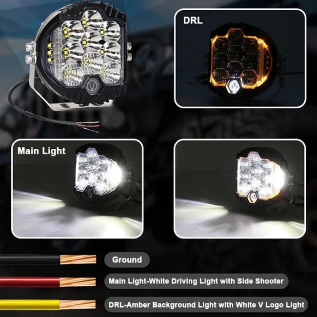 7 inch 90w Led work light 4X4 led driving light for SUV jeep