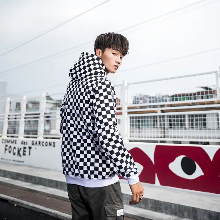 2022 Latest Design Mens Designer Brand Famous Clothing Pull A Capuche Plaid High Fashion Plaid Sublimation Hoodie