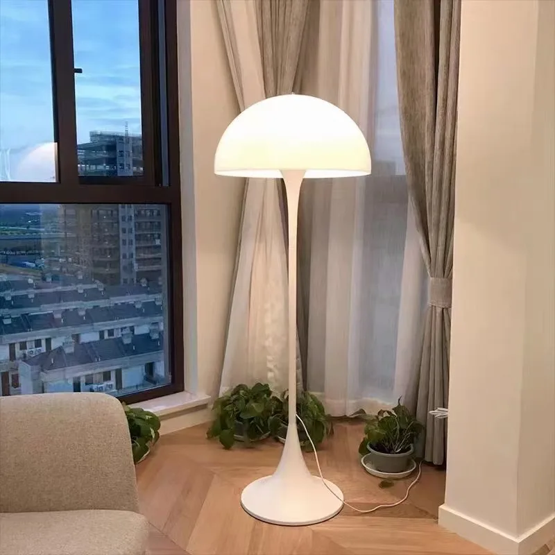 ECOJAS Nordic modern standing home decorative white aluminium dimmable rechargeable wireless led floor lamp for living room