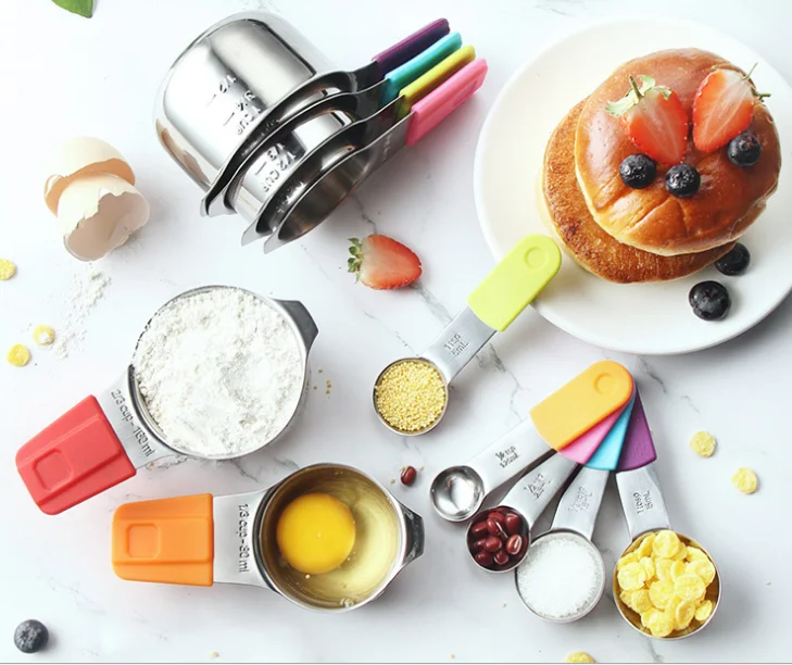 Measuring Cups  Spoons  Measuring Cups  Stainless Steel Dry Liquid Ingredients Stackable cooking baking kitchen tool