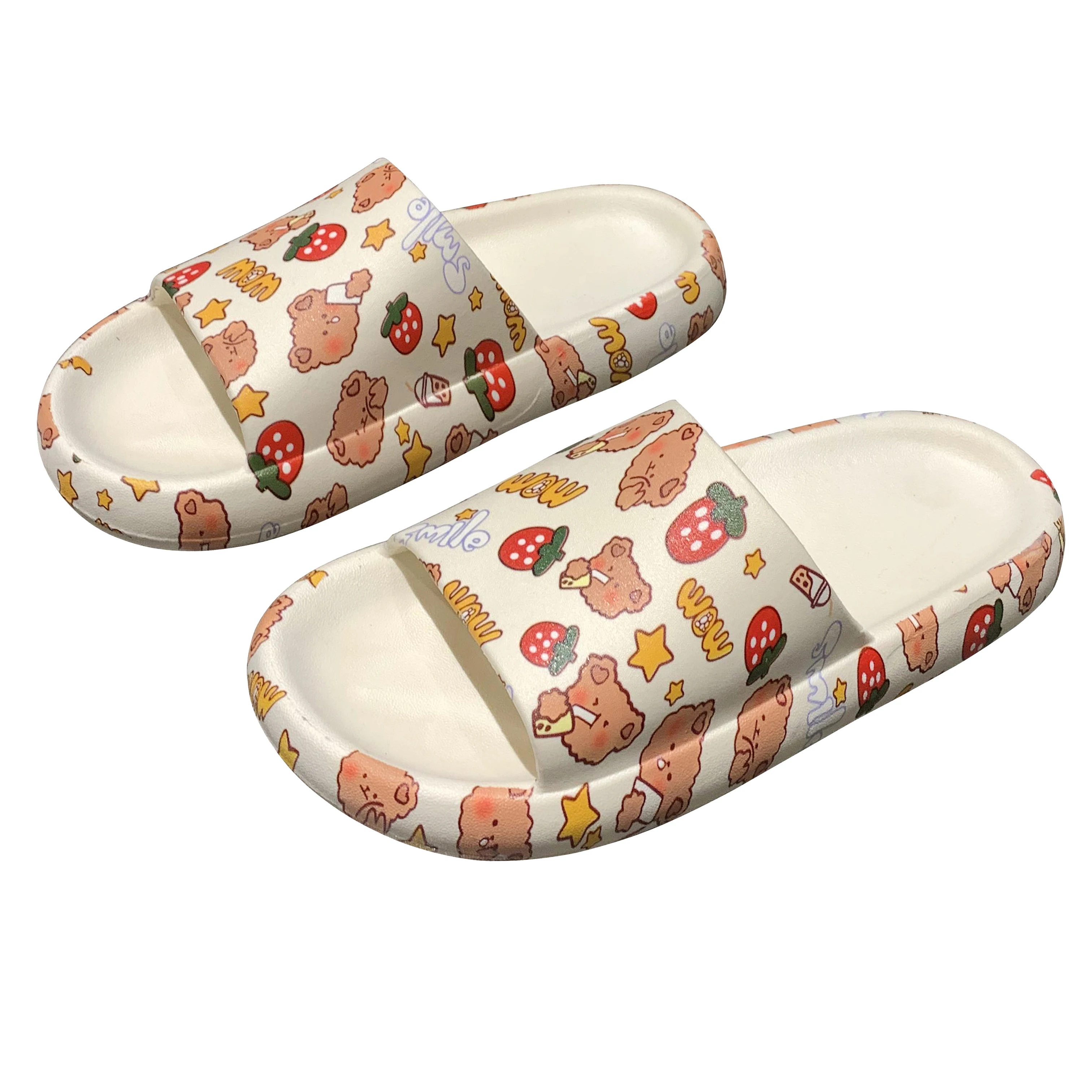 Шлепанцы унисекс с открытым носком, сланцы для женщин, пляжные сандалии с мультяшными животными, медведем, Кроликом, тапочки для дома, лидер продаж, 2021