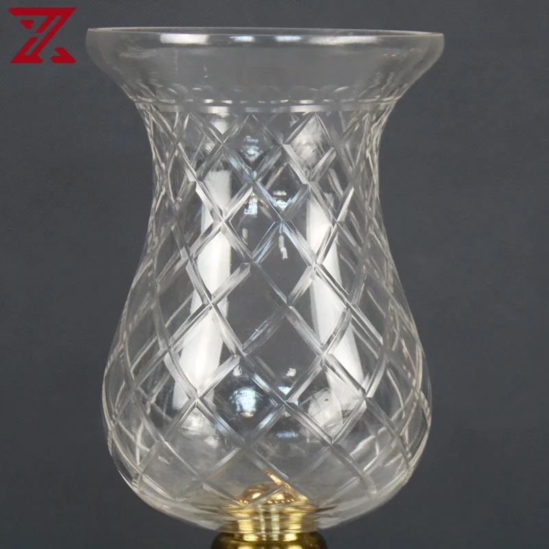 Wholesale flower vase centerpiece transparent glass flower vase with bronze metal base for table decorative