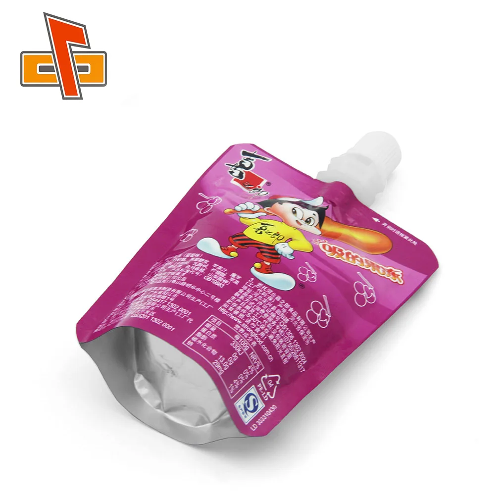 Zhongbao Custom Wholesale Aluminium Jelly water Juice Spouted Pouch Bag Doypack Filling Plastic Line Manufacturing