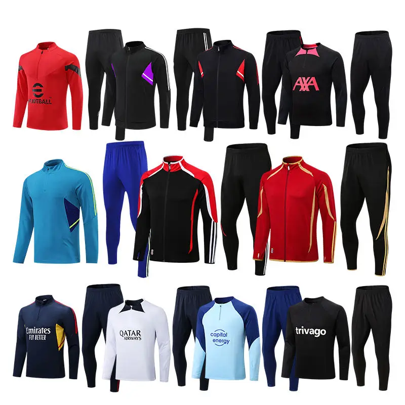 Wholesale sale Thai Quality Soccer Jersey Set Custom Soccer Tracksuits Comfortable Man Team Soccer Tracksuit Team Shirt