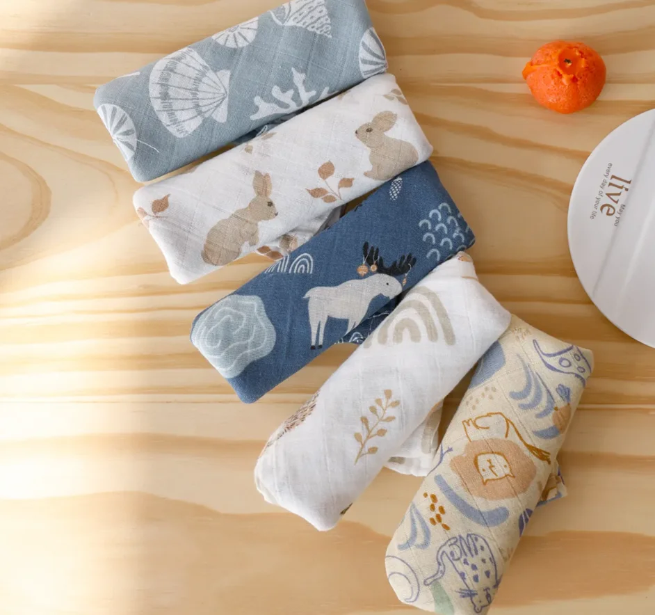 custom organic quality 100% bamboo cotton muslin blankets swaddle kids muslin bamboo cotton swaddle blanket 3 pack for sale