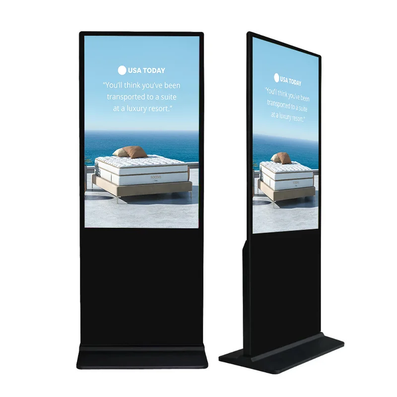 1080p 32/43/49/55/65 Inch Multi Touch Floor Standing Displays Kiosk  Infrared or Capacitive Vertical All-In-One Machine