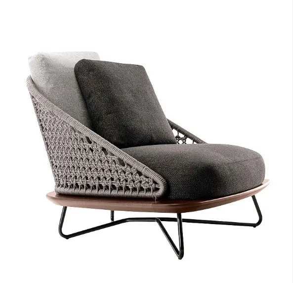 Northern European Outdoor Furniture Outdoor Roped Sofa Combination Single Sofa For Courtyard Balcony