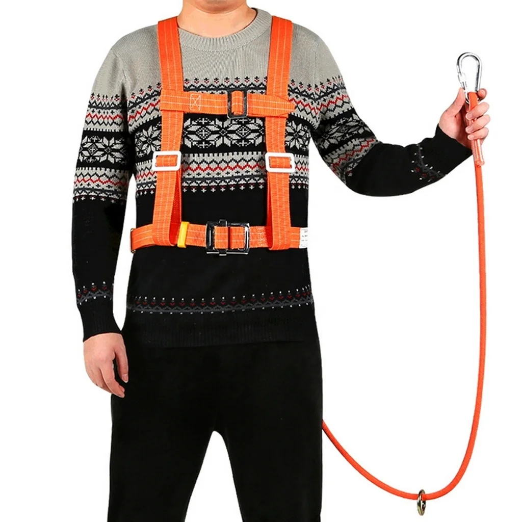 Fall Protection Full body safety harness 3 D-ring with double lanyard CE