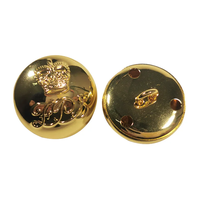 Wholesale Custom Vintage Zinc Alloy Decorative Suit Jacket Blazer Overcoat Round Metal Shank Uniform Buttons for Suit