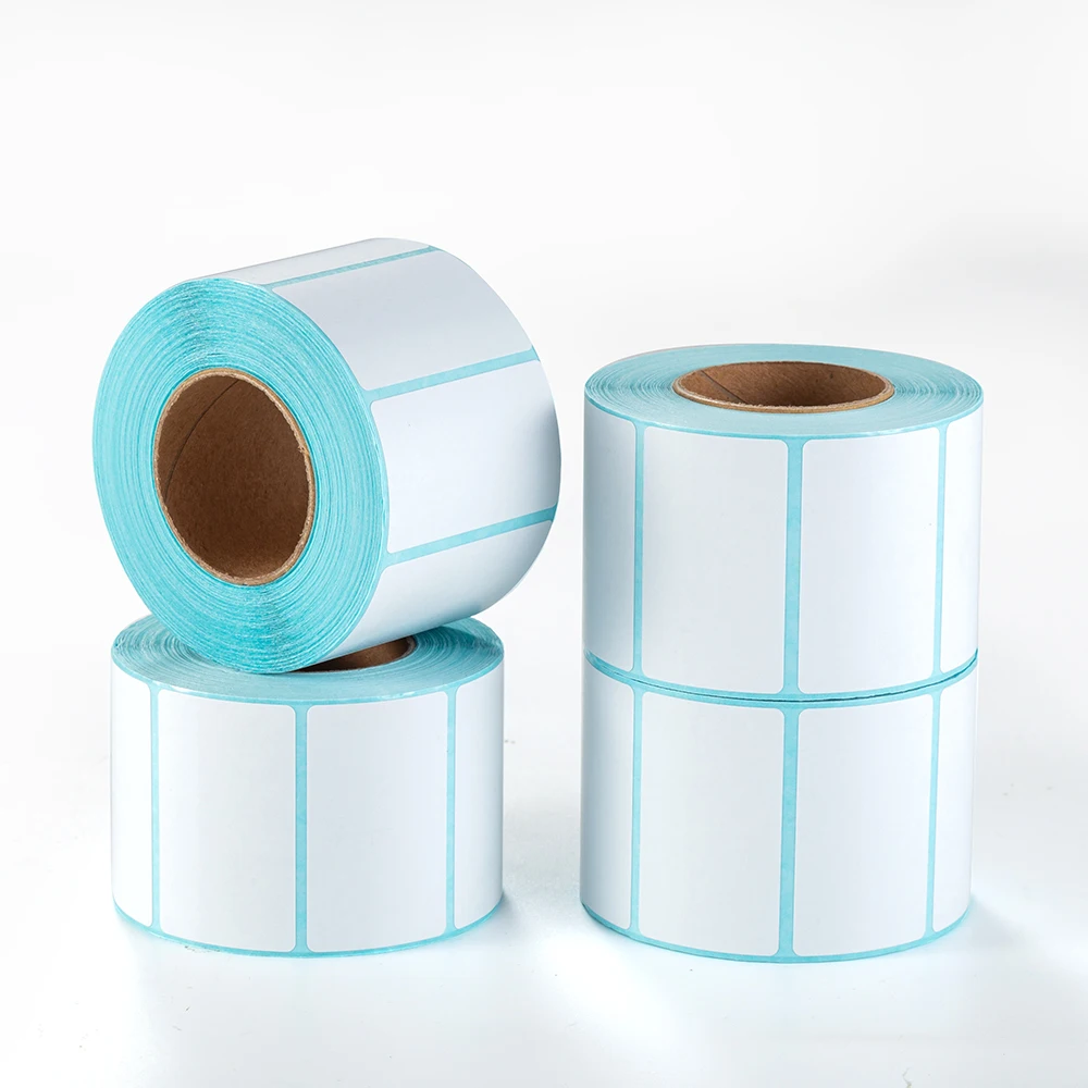 Заводская цена синяя термоэтикетка 58*30 мм наклейка 800 шт. в рулоне для штрих-кодов логистика доставка Офисная этикетка пищевых продуктов