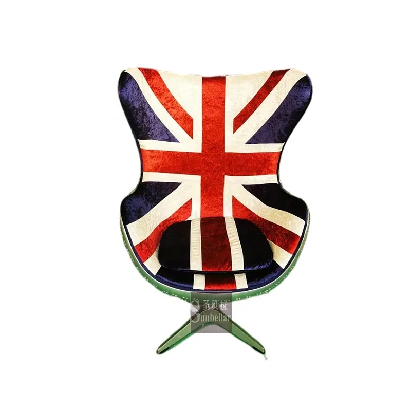 aviation furniture aviator pod egg chair Aluminium swivel England flag velvet designer executive boss chair luxury home office