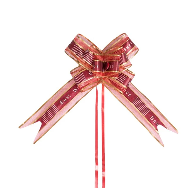 plastic decorative gift pull up bow flower wrap birthday valentines day decoration ribbon pull bow