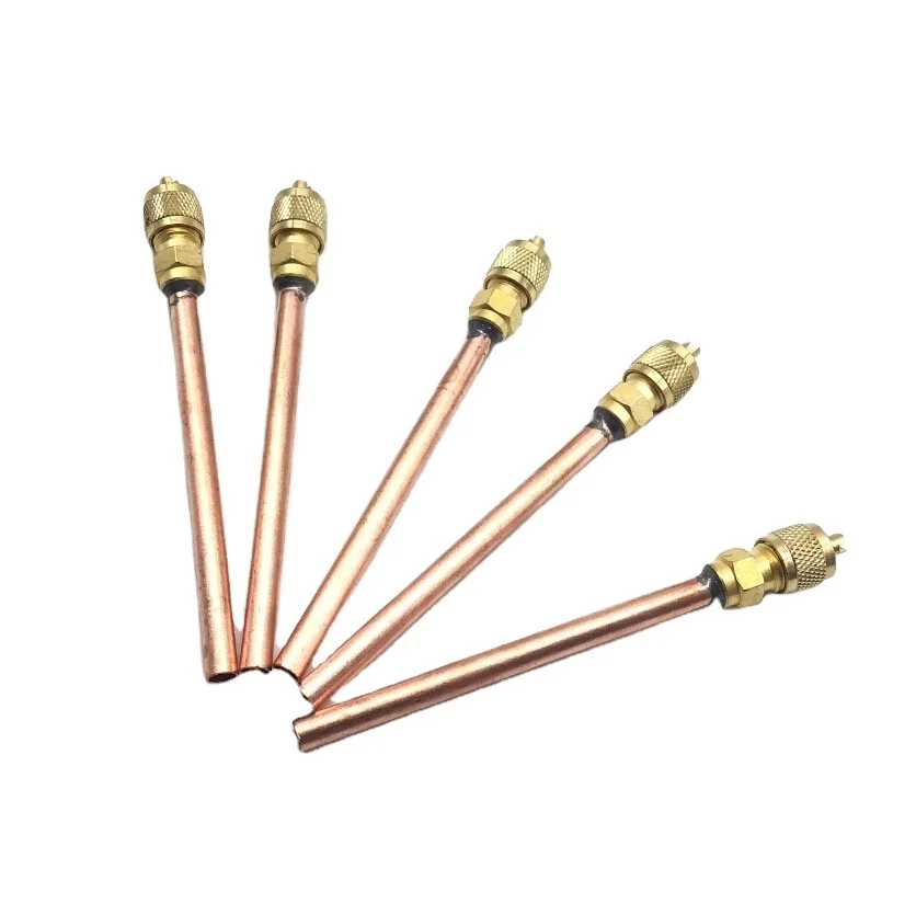 Медный трубчатый клапан 1/4 дюйма/зарядный клапан для кондиционера и холодильника