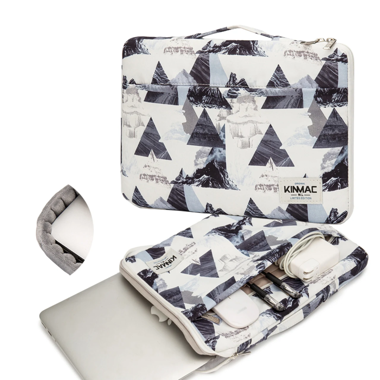 Сумка для ноутбука Kinmac White Mountain 360, чистый чехол для ноутбука, сублимационный Мягкий неопреновый чехол для ноутбука 12 дюймов, Ноутбук 13,3 дюйма