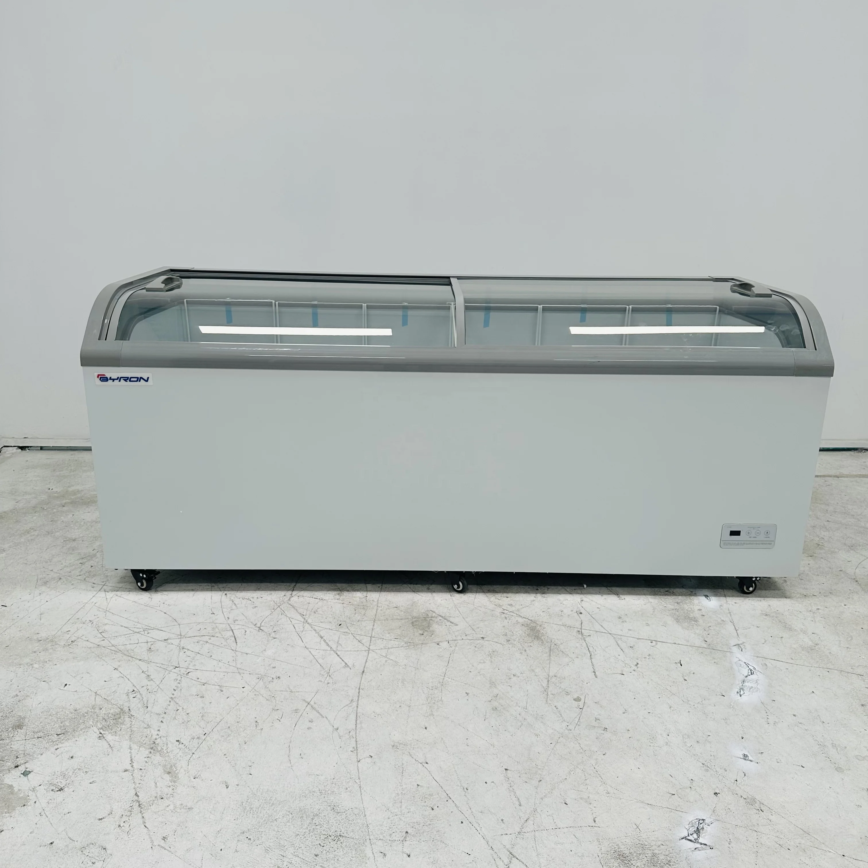 Byron Commercial Refrigeration equipment large capacity clear glass door freezers accept custom LOGO Fruit fresh freezer