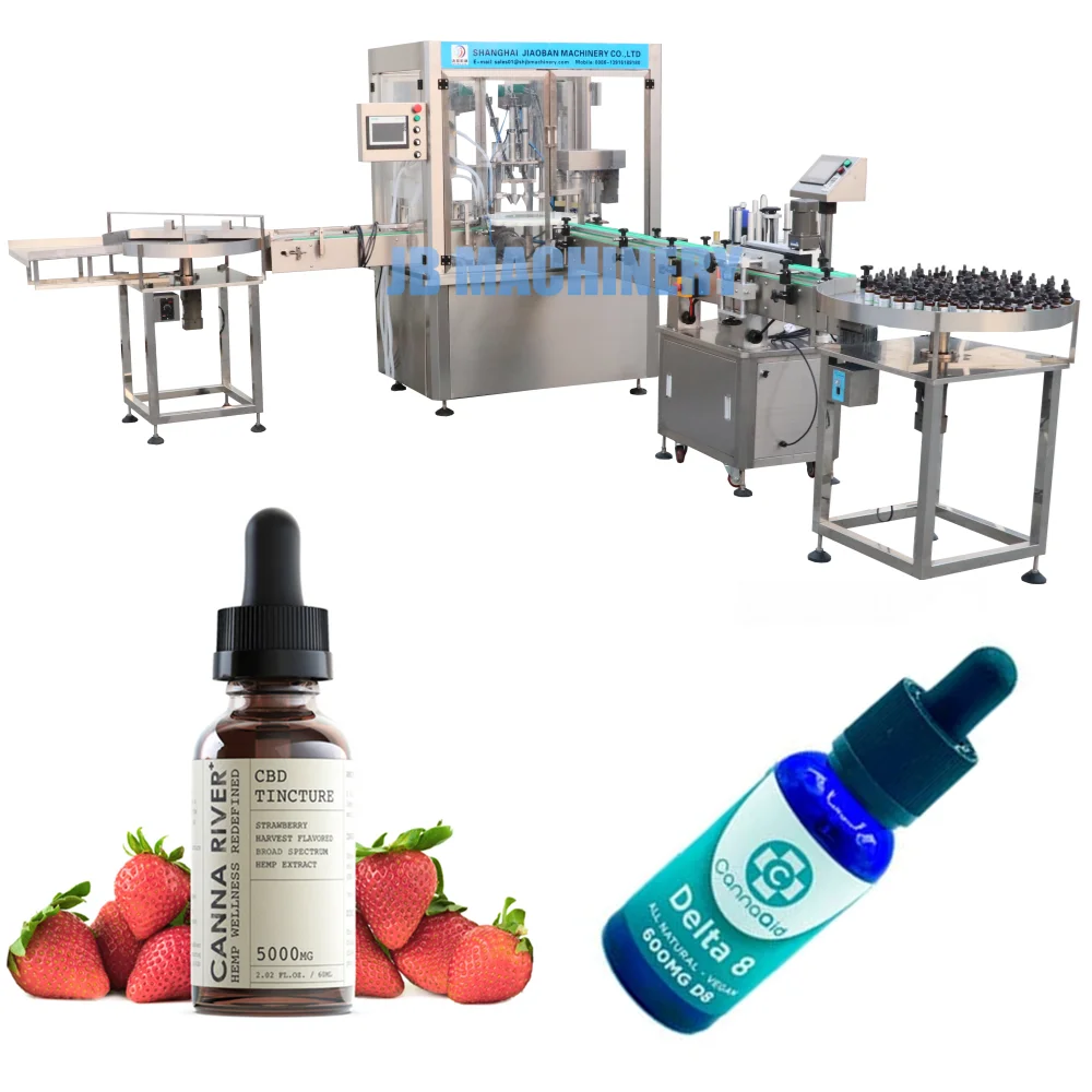 30ml 60 ml JB-YX4 Automatic eliquid filling capping machine for hemp cbd oil serum body oil lotion