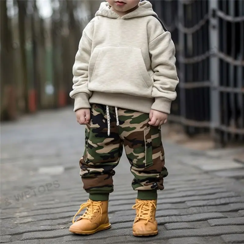 Wholesale Children Elastic Waist Jean Pants Paint Print Side Stripe Denim Ripped Straight Jeans For Kids Boy