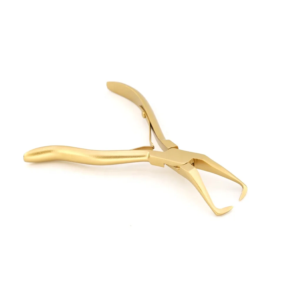 GlamorDove Professional Gold Hair Extension Micro Ring Link Bead Opener Removal Plier Tool for I Tip Hair Extensions