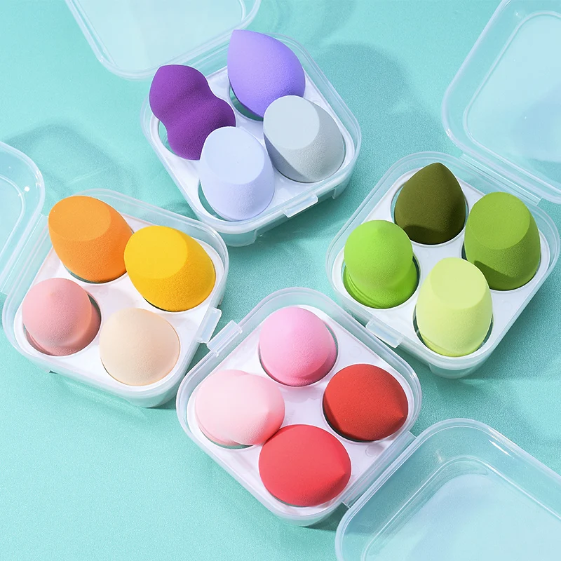 latex free green pink microfiber makeup beauty sponge happy face facial sponge