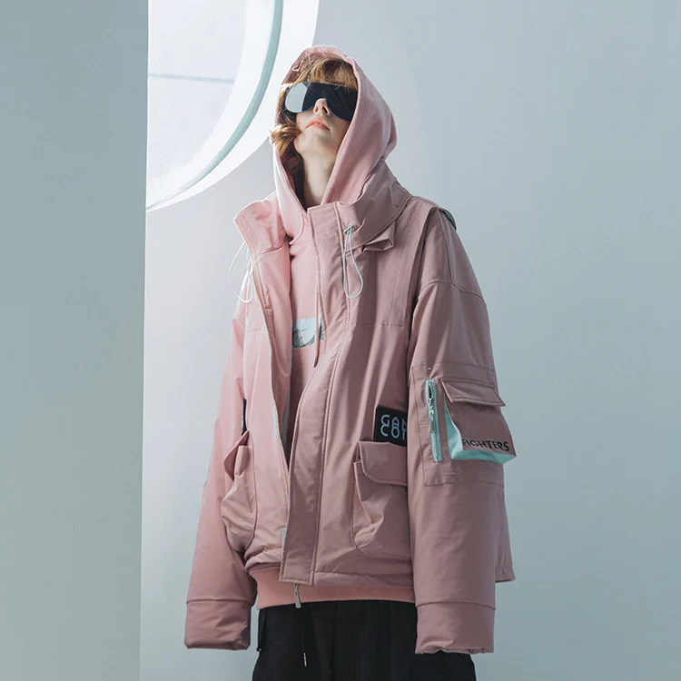 CONKLAB men fashionable wholesale polyester new style printing pattern letter jackets lamb woman winter hooded coats