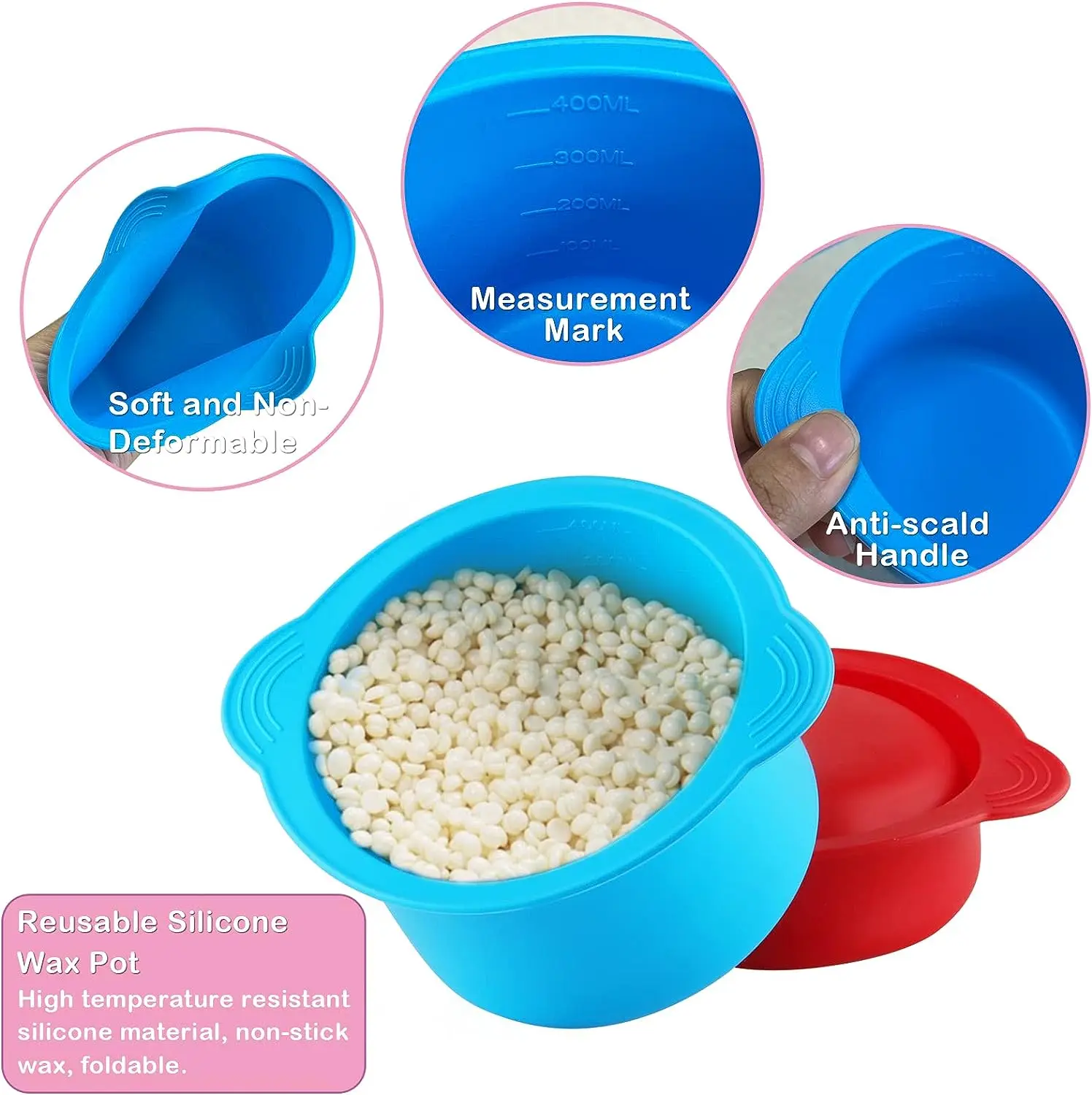 New silicone facial mask melting wax mixing bowl Silicone depilatory wax bowl mud film adjusting bowl high temperature silicone