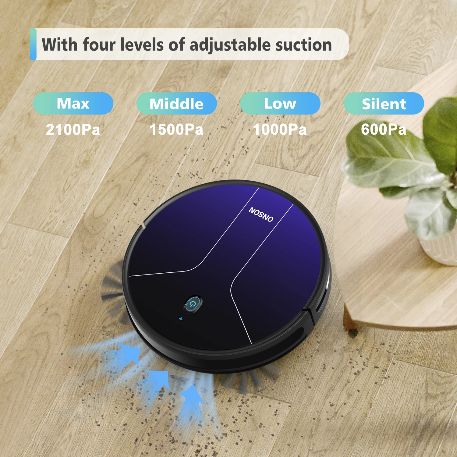 ONSON 2100Pa Wifi Tuya APP Amazon Alexa Google Home Compatible Robot Vacuum Cleaner
