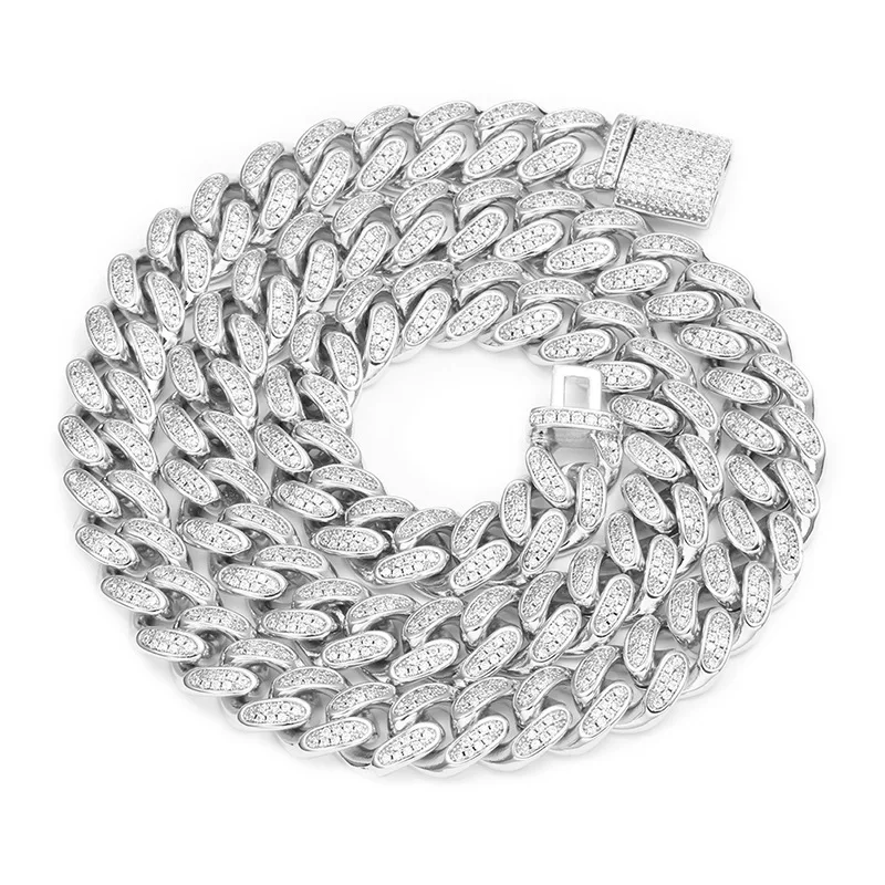 Pass Diamond Tester 6MM 8MM 10MM 12MM Hip Hop Iced Out Jewelry 925 Sterling Silver D-Vvs1 Diamond Moissanite Cuban Link Bracelet