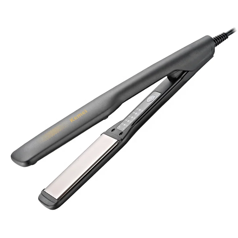 Ceramic Natural Hair Straightener Kemei Km-2518 5 Speed Temperature Control Professional Electric Custom Flat Hair Iron