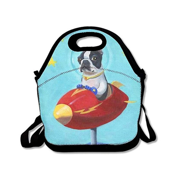 Neoprene Cooler Box Carry Case Reusable Insulated Lunch Bag School Kids Thermal Bags Women Sublimation Blank Lunch Bag