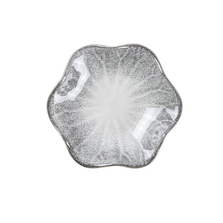 Chaoda 11cm 14 cm chip and dip tray ceramics kiln color sauce dip dish Japanese dishware porcelain for home and hotel