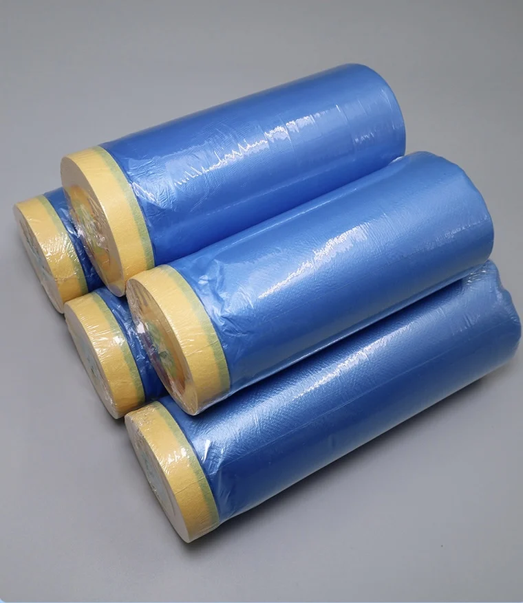 Factory wholesale masking film tape crepe paper heavy duty tape heat resistant automotive paint masking film for decoration