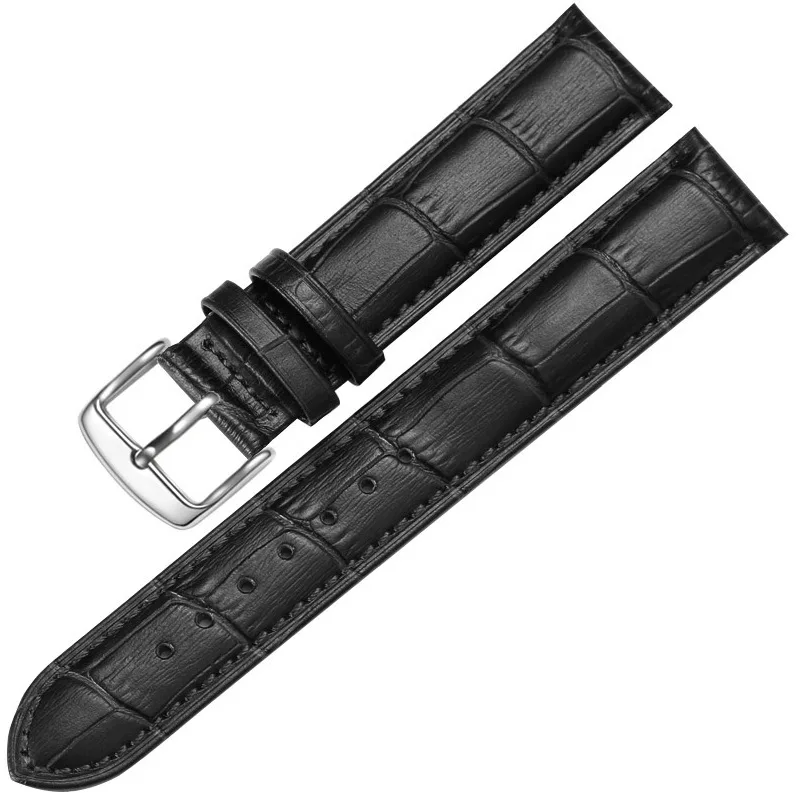 leather watch strap Top layer bamboo pattern pin buckle calfskin watch accessories