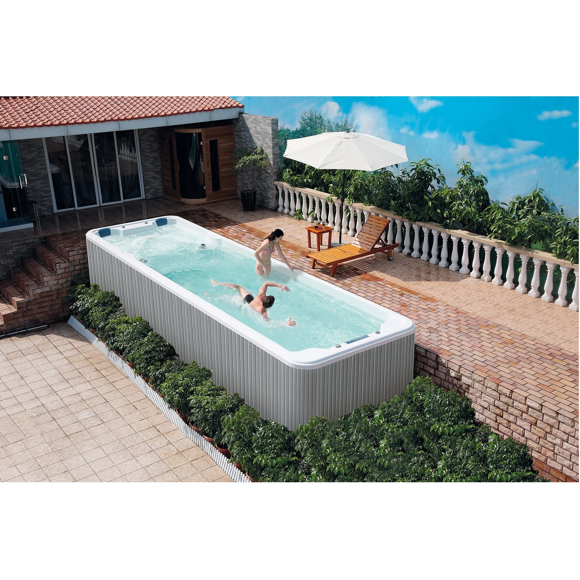 Swimming spa WS S08B outdoor spa with CE,SAA,ISO