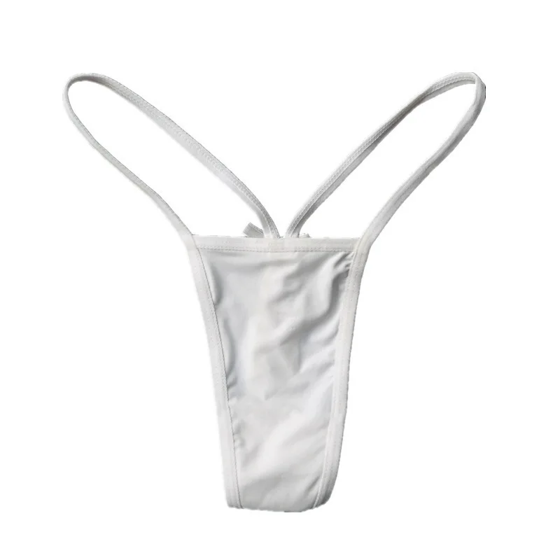 Minimalist and traceless mini bikini girl chubby ice silk thong sexy bottom strap Sexy lingerie
