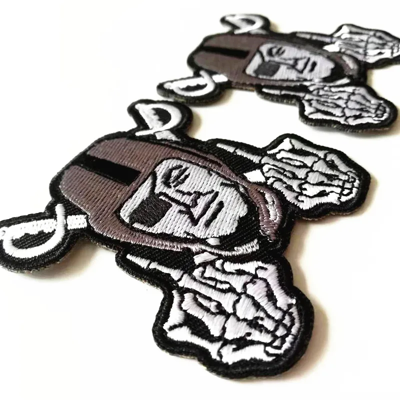 Custom Embroidered Logo Computerized Embroidery Iron On Raiders Patches Sportsteam Embroidery Logo Sports Team Patches