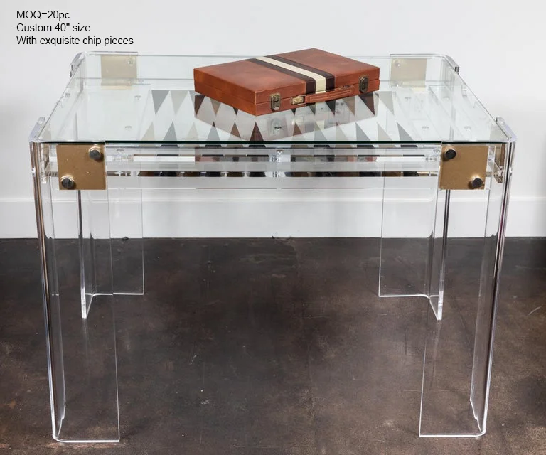 
Satom Custom Wholesale High end Acrylic Lucite Outdoor Chess Game Board Table Acryl backgammon tabl  (60177341354)